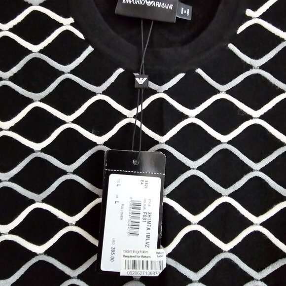 Emporio Armani Printed Crew Neck Pullover w/ Tags - Picture 6 of 7